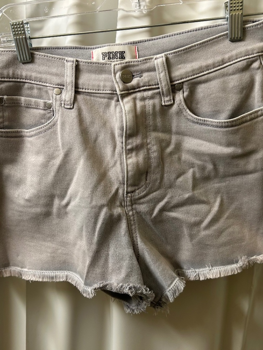 PINK Victorias Secret Grey Denim Shorts